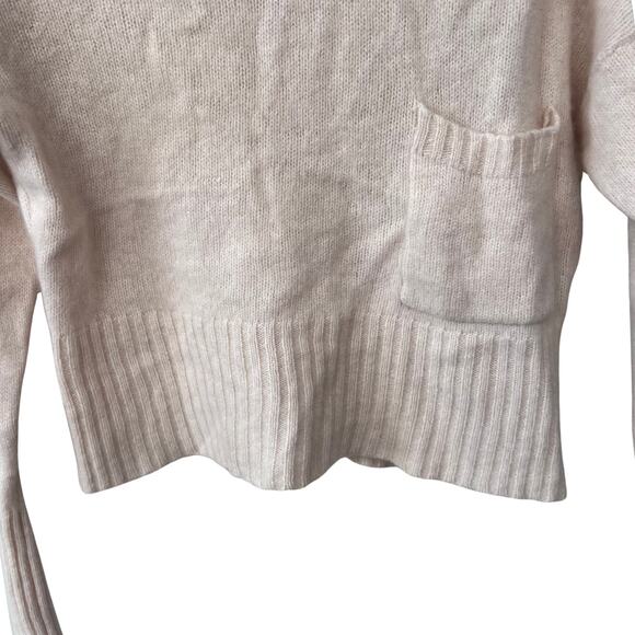360 Cashmere Isilda Beige Turtleneck Sweater Women’s Small Ribbed Knit Pocket - Picture 5 of 7